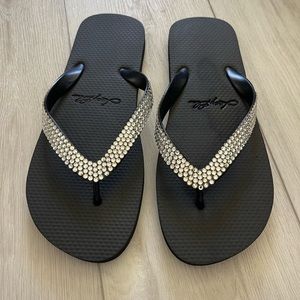 Black “Lucy Blue” Sandals Swarovski Crystal Brand New